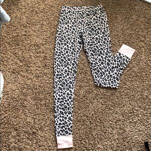 Pale pink/nude and grey leopard print pajama pants